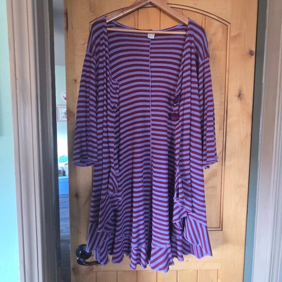 Vintage Indie Brand Handmade Hi/Lo Shabby Chic Duster Cardigan w/Ruffles - Picture 4 of 6